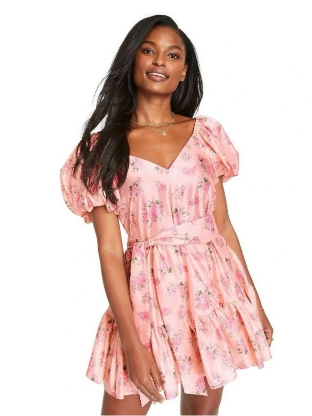 LoveShackFancy x Target Floral Puff Sleeve Cecile Mini Dress In Pink - Size 6